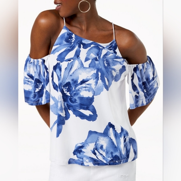 Stunning Cold Shoulder Floral Top From INC International Concepts, New, Sz XXL - Picture 1 of 10